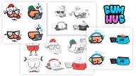design iterations of cartoon butts