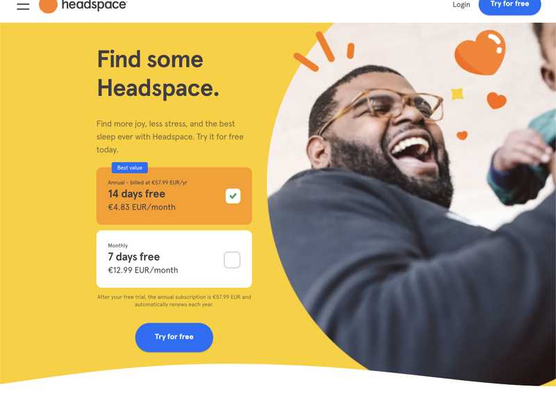 Screenshot of Headspace