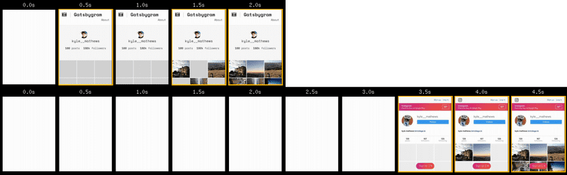 gatsbygram vs. instagram filmstrip repeat load