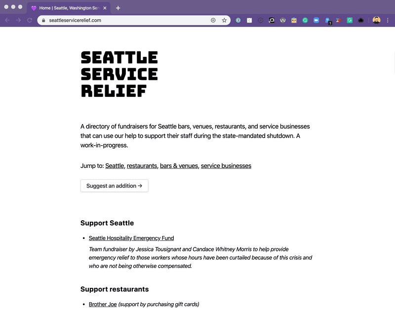 Screenshot of seattleservicerelief.com