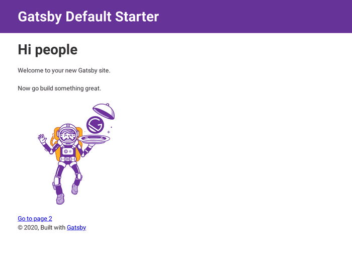 Screenshot of gatsbyjs/gatsby-starter-default