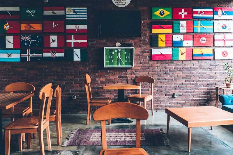 Wall of country flags