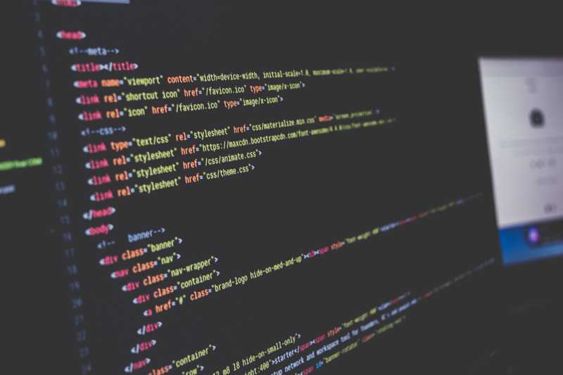 Code on a screen