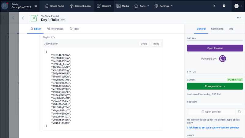 Contentful JSON Editor