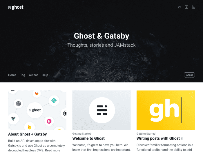 Screenshot of TryGhost/gatsby-starter-ghost