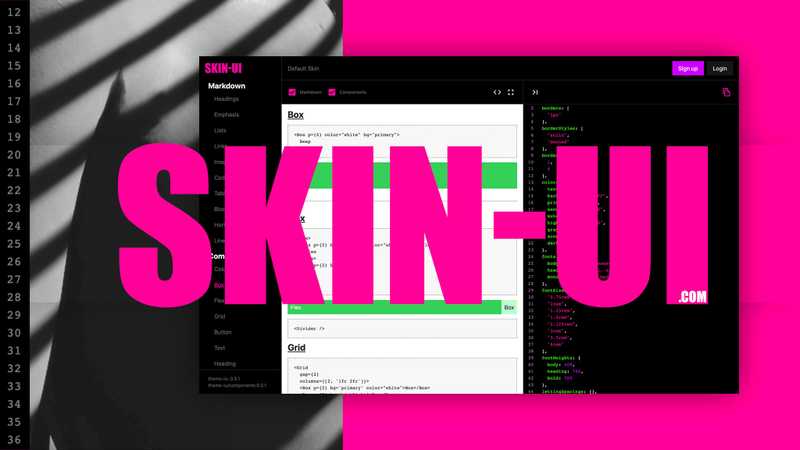 Screen shot of Skin UI, a Gatsby app by Paulie Scanlon