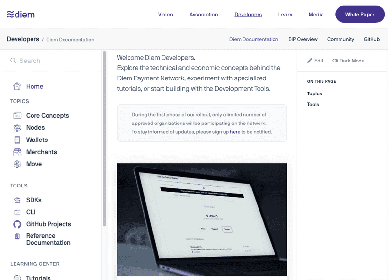 diem.com's developer portal