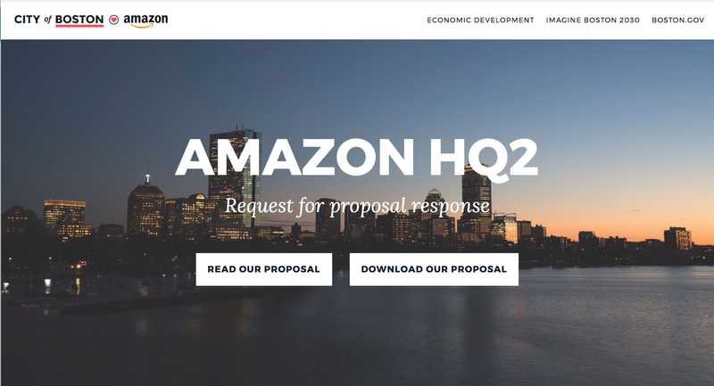 Amazon Boston homepage